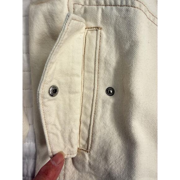 LNDN Jacket Women's Sz M Natural Half Zip Anorak Pullover Organic Cotton - Picture 8 of 9